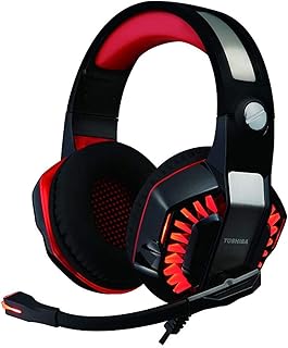 Casque de jeu filaire toshiba rze-g920h avec microphone rotatif led (noir rouge)