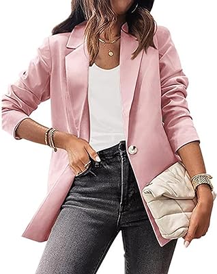 Blazer de bureau pour femme en tissu polyester doux pour la peau, coupe