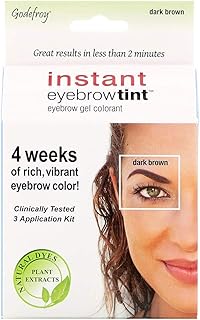 Kit de coloration instantanée des sourcils godefroy 3 applications incluses, marron foncé