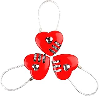 Lingeiher lot de 3 serrures cœur rouge petite serrure à code