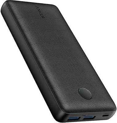 Banque d'alimentation portable filaire anker powercore a1363, 20 000 mah - noir