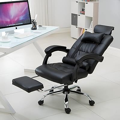 Chaise de bureau de jeu en cuir pu chaise pivotante à 360 degrés