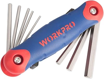 Jeu de clés hexagonales pliantes work pro (sae), acier au chrome vanadium, trempé