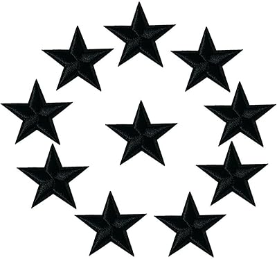 20 pièces de patchs brodés en forme d'étoiles noires, à coudre pour vêtements
