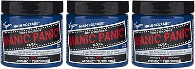 Coloration capillaire semi-permanente manic panic turquoise atomique 118 ml (paquet de 3)