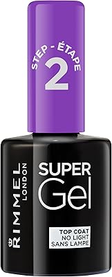 Vernis à ongles super gel rimmel london, couche de finition en 2 étapes