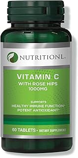 Capsules de vitamine c à l'églantier de nutritional, 60 gélules, pesant 1000 mg