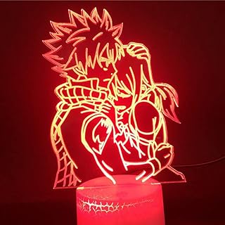 Personnage d'anime fairy tail natsu&lucy heartfilia veilleuse 3d, éclairage décoratif de bureau, cadeau