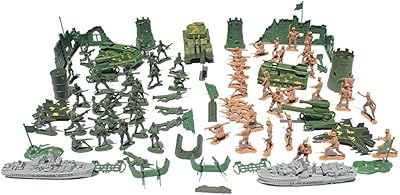 Ensemble de petites figurines militaires 107 pièces d'hommes de l'armée en plastique