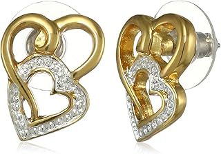 Charmantes boucles d'oreilles en forme de cœur en alliage de zinc cloutées