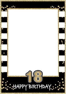 Cadre photo à paillettes joyeux 18e anniversaire pour fête d'anniversaire 18e, cabine photo