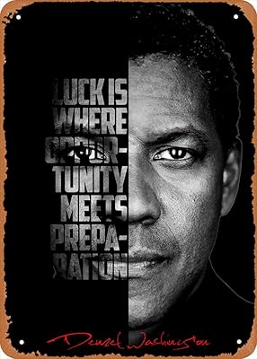 Affiche de film shvieiart rétro en métal, panneau en métal denzel washington, citations