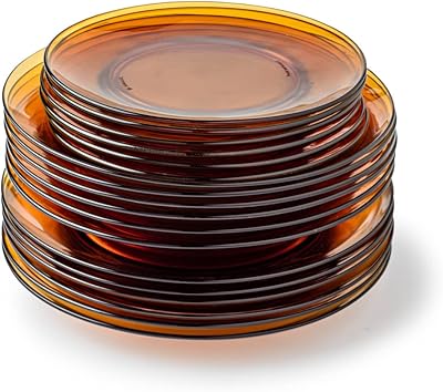 Duralex® - service 18 pièces lys - assiette plate 23,5 cm, profonde 23