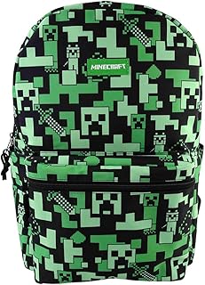 Sac à dos minecraft creeper pour format a4 avec poche rembourrée