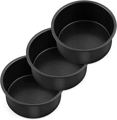 Ensemble de 4 mini moules à gâteau ronds antiadhésifs en acier inoxydable