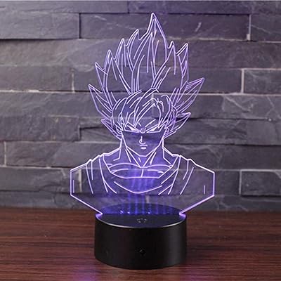 Veilleuse led 3d goku anime avec télécommande pour enfants
