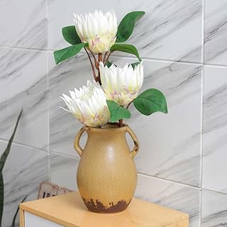 Yatai vase en céramique moderne rustique marron blanc noir, vase à fleurs