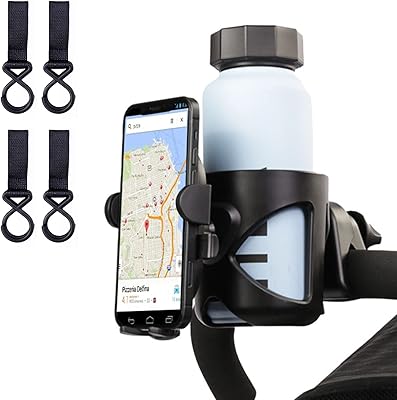 Porte-gobelet pour poussette, porte-gobelet universel 2 en 1 avec support pour téléphone, porte-gobelet