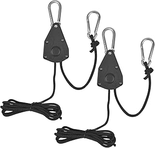 Corde à bobine suspendue corde cliquet réglable robuste avec mousqueton légère pour lampe