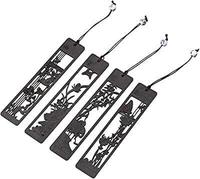 Ensemble de marque-pages delfino en bois naturel fait à la main avec pendentif