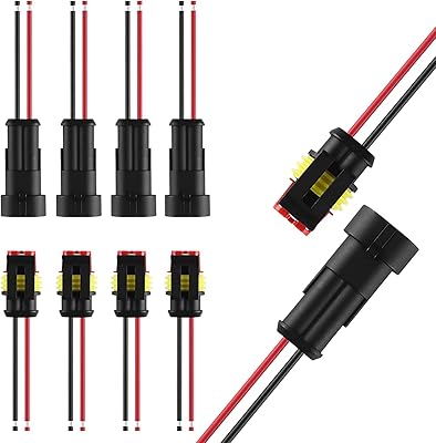 16awg 5 jeux de connecteurs étanches à 2 broches avec queue