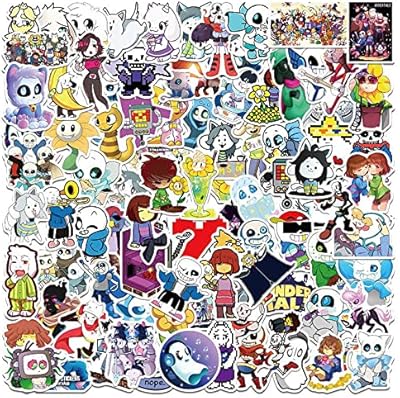 Pack d'autocollants undertale | 100 pièces d'autocollants de jeu pour bouteilles d'eau, ordinateur portable, téléphone, autocollants mignons imperméables pour enfants, adolescents, filles. Diaytar : Votre destination shopping préférée au Sénégal