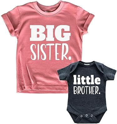 Tenue de petit frère grande sœur chemises assorties pour frères et sœurs
