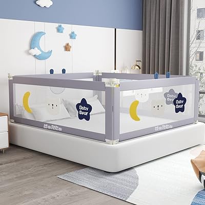 Barrière de lit pour enfant extra longue skihd 78 pouces hauteur réglable