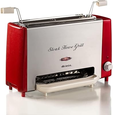 Gril électrique steakhouse avec grille verticale ouvrante en acier inoxydable puissance 1300 watts