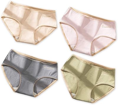 Lot de 4 slips en coton pour femmes, culottes antibactériennes douces et respirantes