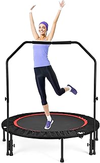 Grand trampoline pliable daeyong de 50 pouces fitness avec poignée en mousse réglable