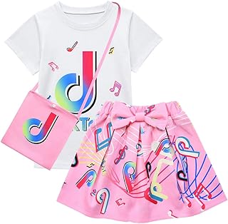 Ensemble jupe 3 pièces tiktok pour filles + jupe à nœud avec sac