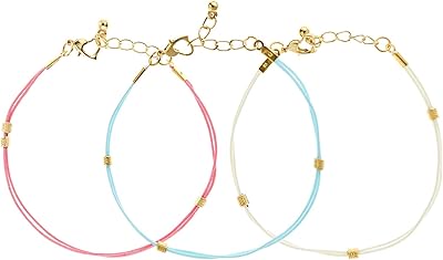 Ensemble de bracelets de cheville plaqué or 3 pièces pour enfants - ee3416flblpnck