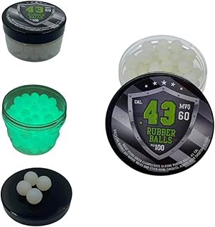 100 x balles fluorescentes en caoutchouc de silicone, vision nocturne, balles de paintball