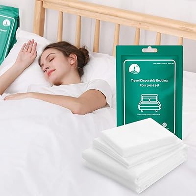Draps jetables de voyage d'hôtel pour lit couvre-lit portable avec 1