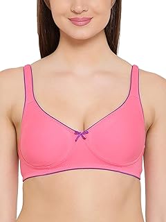 Soutien-gorge non rembourré et sans armatures en coton riche pour femme (br0584p14_pink_38c), rose
