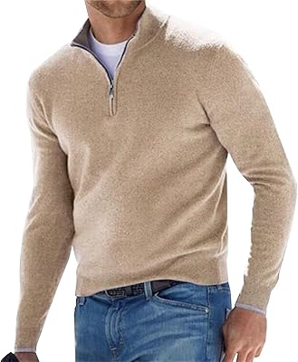 Pull polaire décontracté à manches longues pour hommes fermeture éclair fine