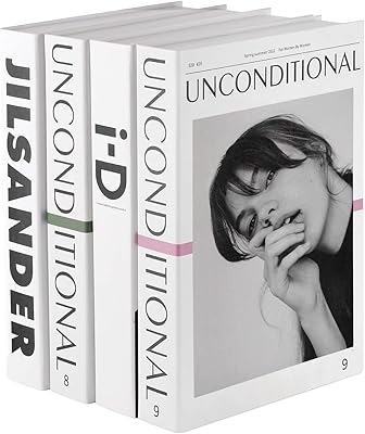 Ensemble de livres décoratifs en faux livres, 4 pièces, couverture en carton moderne