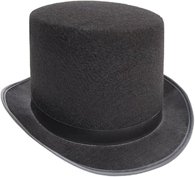 Chapeau haut de forme en feutre noir slash steampunk victorien charles dickens, noir
