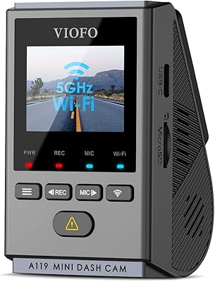 Viofo a119 mini dash cam front 2.7k, dashcam mini wifi 5ghz & gps