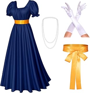 Artish renaissance tea party costume régence empire robe déguisements avec collier et gant de taille. Votre satisfaction, notre priorité chez Diaytar