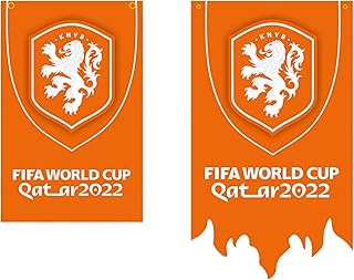 Logo de l'équipe nationale de football des pays-bas, drapeau suspendu de la coupe