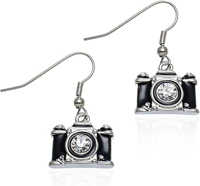 Bijoux pour appareil photo pammy gee boucles d'oreilles noires cadeaux
