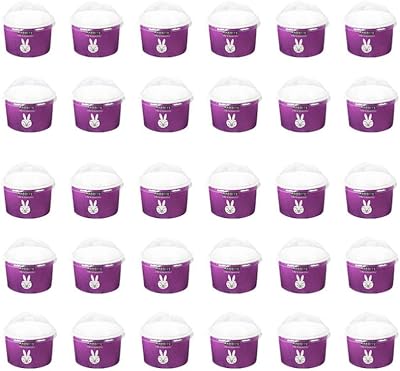 Toyandona 100 pièces gobelets à glace jetables avec couvercle demi-boule 85/200 ml bol