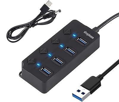 Hub usb 3.0 ultra fin, extension usb 4 ports avec interrupteur marche/arrêt unique