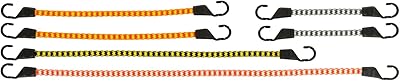 Cordon élastique plat assorti keeper, paquet de 6 - 15", 25", 35", 45