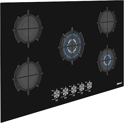 Nobel builtin - plaque de cuisson verre noir 90cm 5 feux gaz grilles fonte ffd nbh9502gh. Commandez malin, vivez mieux avec Diaytar