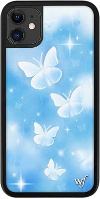 Coques wild flower en édition limitée compatibles avec iphone 11 (motif papillon cyan)