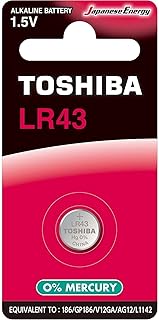 Pile alcaline toshiba lr43 1,5 v bp-1c équivalente : 186, gp186, v12ga, ag12