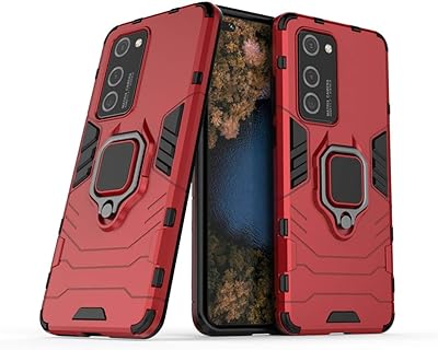 Coque de protection durable double couche pour huawei p40 pro, avec anneau métallique